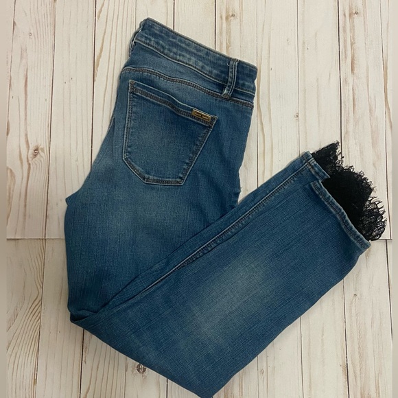 LOFT Skinny Ankle Lace Trim Jeans 4P - Picture 5 of 5
